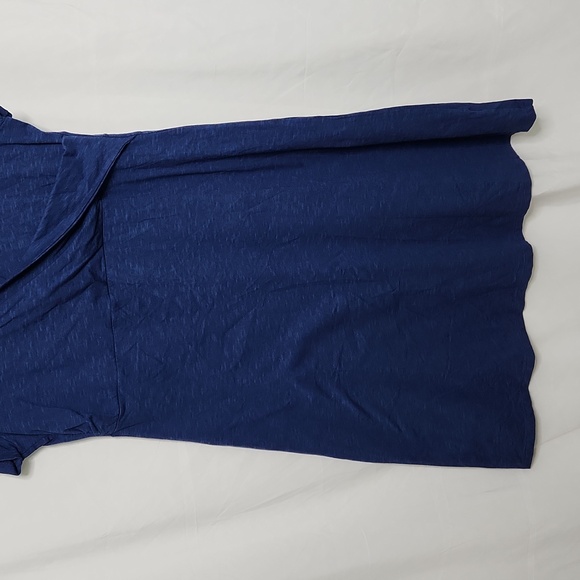 Horny Toad (Toad & Company) Womens Dress XL Blue Cotton V-neck Short Sleeve Knee - Picture 4 of 7